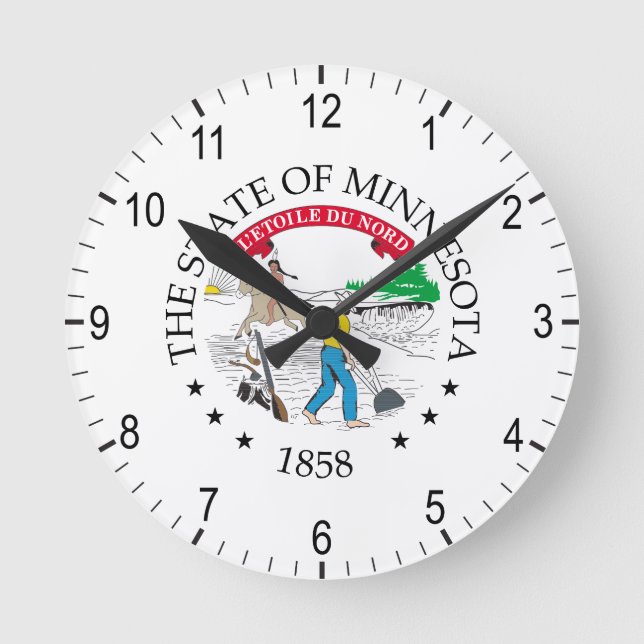 Minnesota sign round clock (Front)