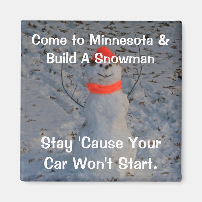 Minnesota Snowman Magnet (Front)