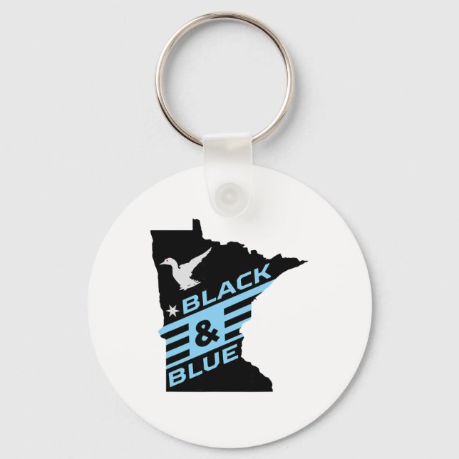 Minnesota Soccer Loon Black And Blue  Key Ring (Front)