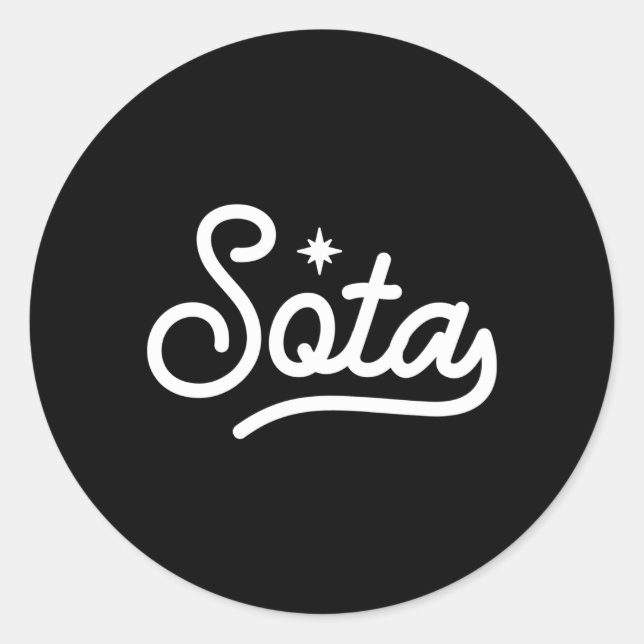 Minnesota Sota Script North Star State Classic Round Sticker (Front)