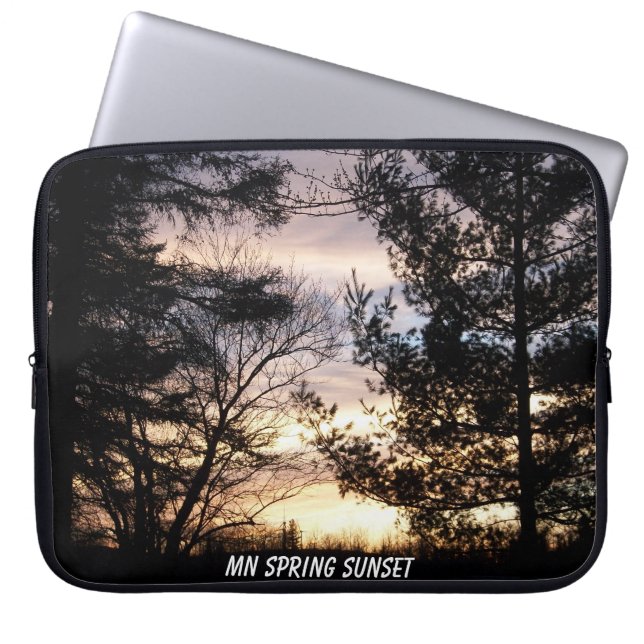 Minnesota Spring Sunset Laptop Sleeve (Front)