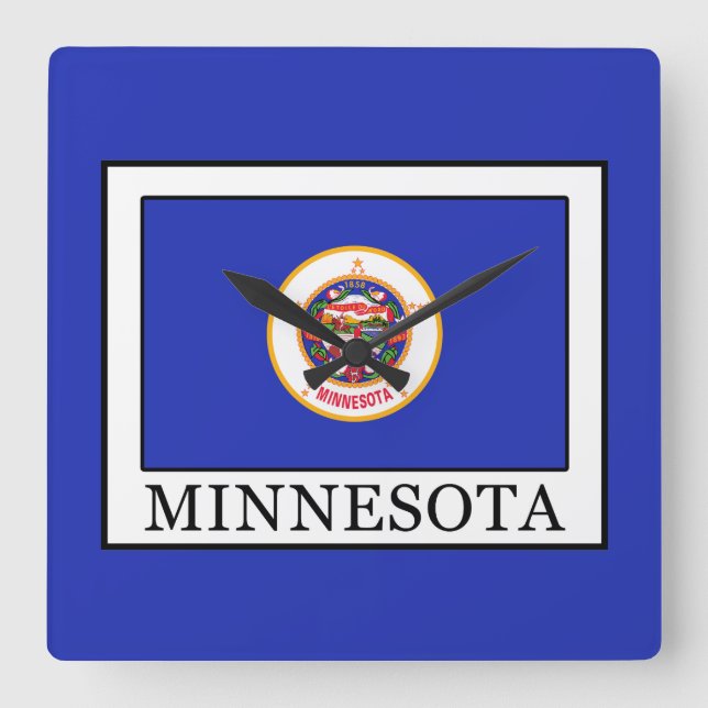 Minnesota Square Wall Clock (Front)