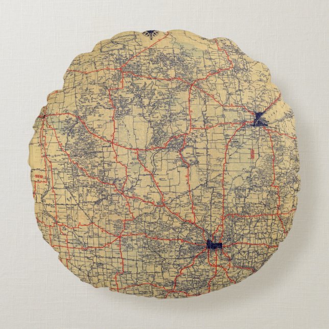 Minnesota standard map round cushion (Front)