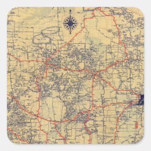 Minnesota standard map square sticker