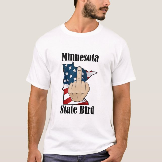 Minnesota state bird t-shirt middle finger (Front)