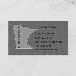 Minnesota State Business card carved stone look