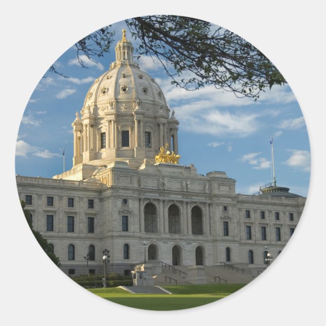 Minnesota State Capitol Classic Round Sticker (Front)