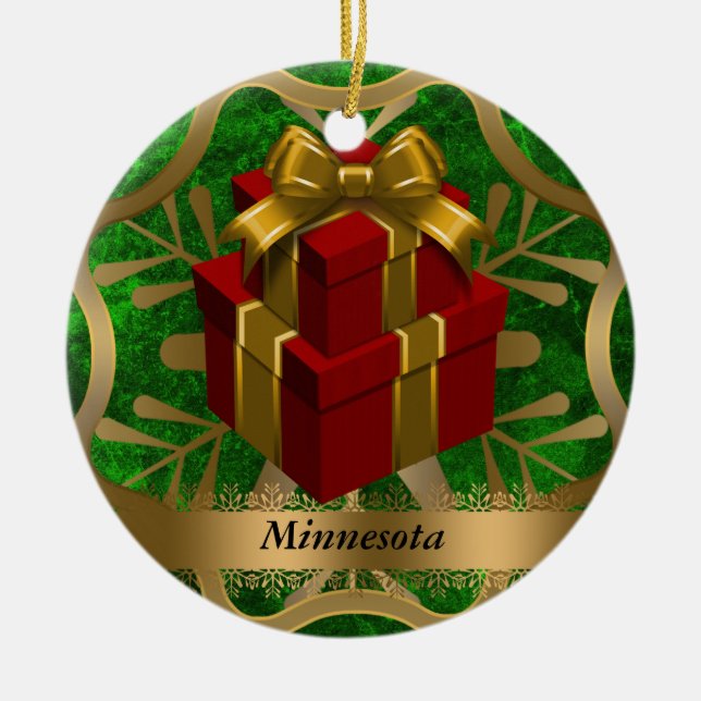 Minnesota State Christmas Ornament (Front)