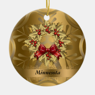 Minnesota State Christmas Ornament