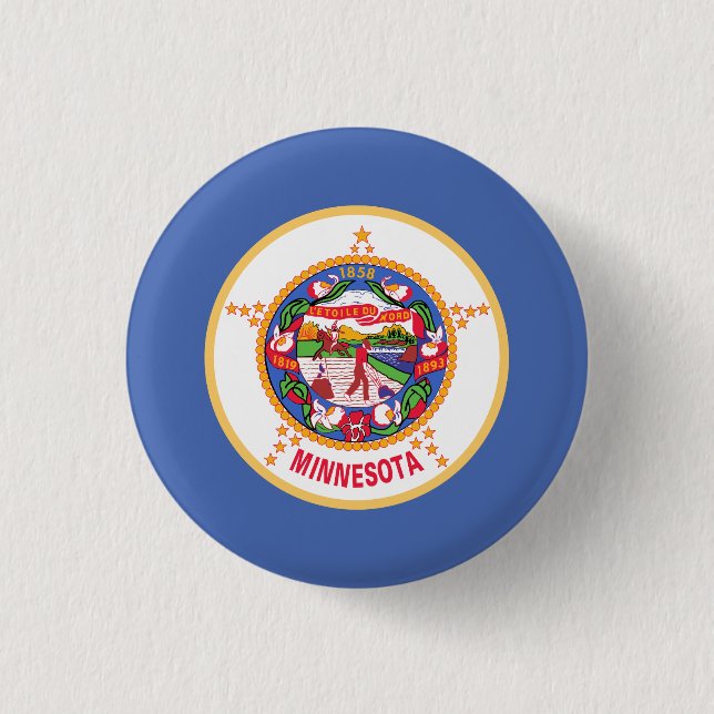 Minnesota State Flag 3 Cm Round Badge (Front)