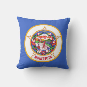 Minnesota State Flag American MoJo Pillow