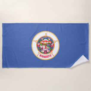 Minnesota State Flag Beach Towel