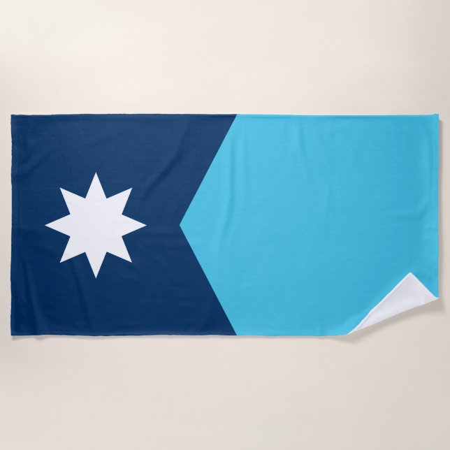 Minnesota State Flag Beach Towel (Front)