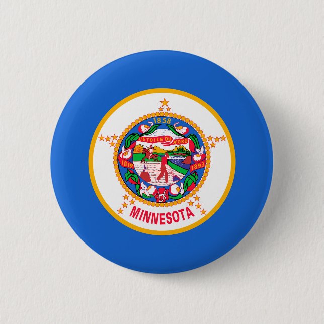 Minnesota State Flag Design 6 Cm Round Badge (Front)