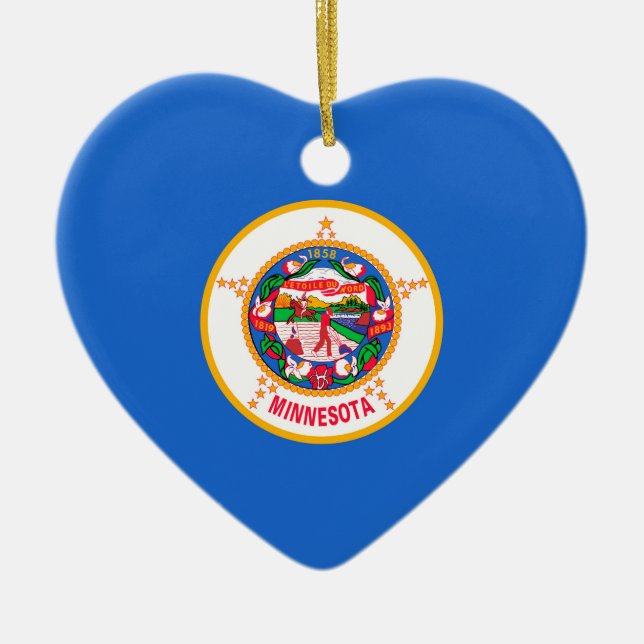 Minnesota State Flag Design Ceramic Tree Decoration (Front)