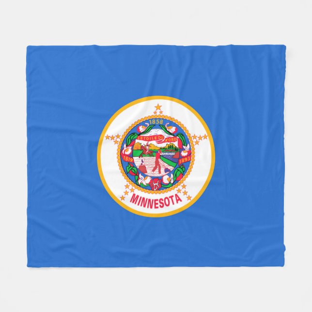 Minnesota State Flag Design Fleece Blanket (Front (Horizontal))