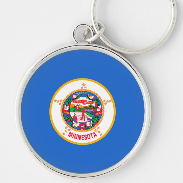 Minnesota State Flag Design Key Ring (Front)