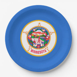 Minnesota State Flag Design Paper Plate