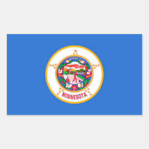 Minnesota State Flag Design Rectangular Sticker
