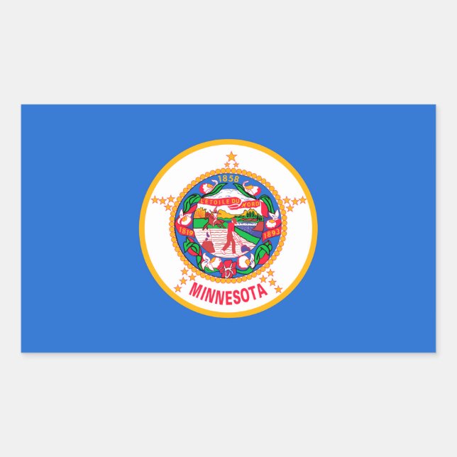 Minnesota State Flag Design Rectangular Sticker (Front)