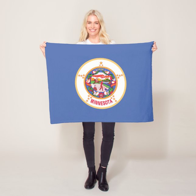 Minnesota State Flag Fleece Blanket (In Situ)