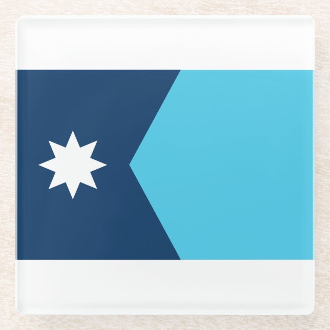 Minnesota State Flag Glass Coaster (Front)