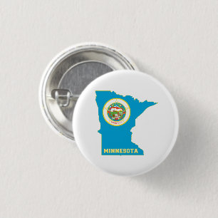 Minnesota State Flag Map 3 Cm Round Badge