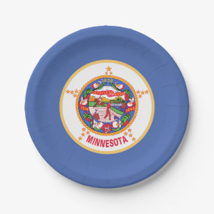 Minnesota State Flag Paper Plate