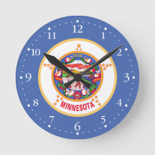 Minnesota State Flag Round Clock