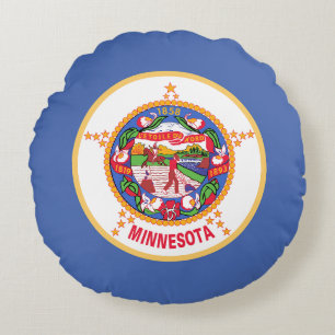 Minnesota State Flag Round Cushion