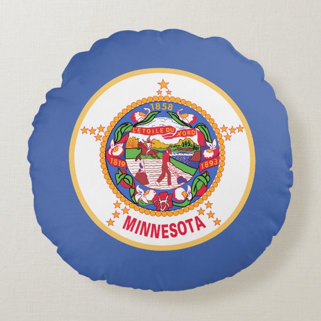 Minnesota State Flag Round Cushion (Front)