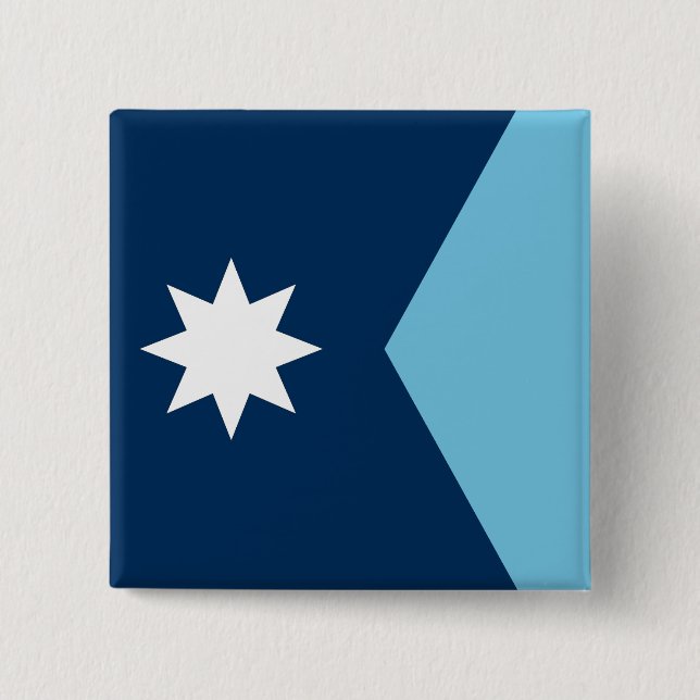 Minnesota State Flag USA 15 Cm Square Badge (Front)