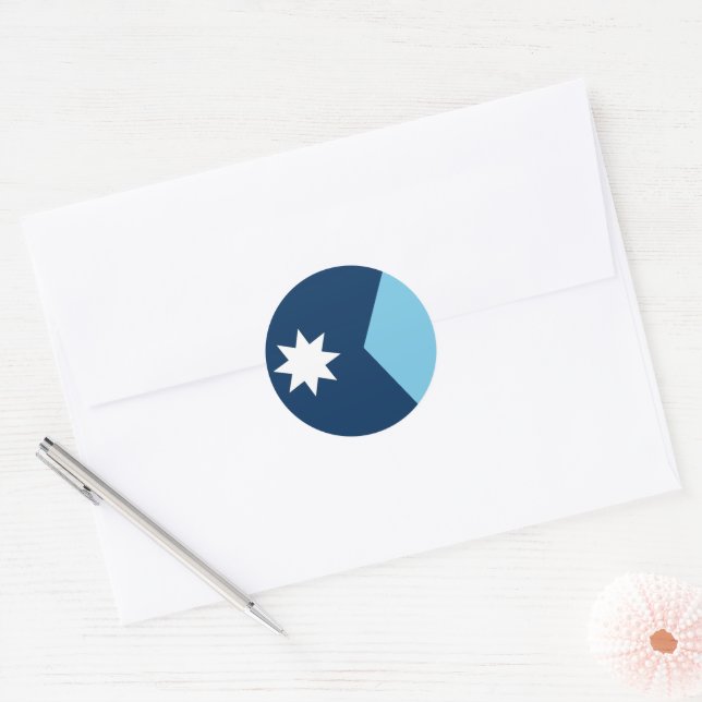 Minnesota State Flag USA Classic Round Sticker (Envelope)