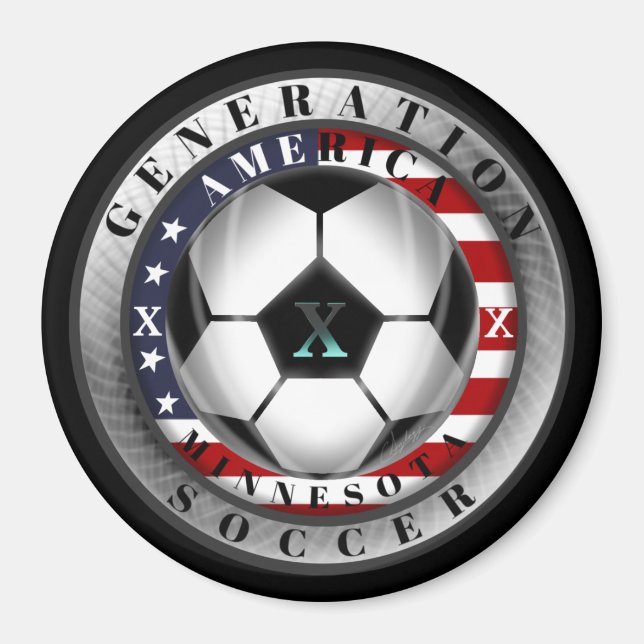 Minnesota State Generation X American Soccer Magnet (Front)
