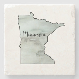 Minnesota State Illustration Stone Coaster