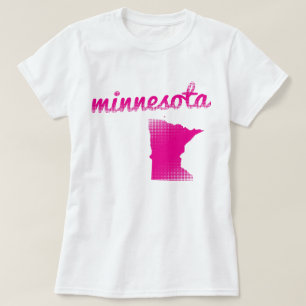 Minnesota state in pink T-Shirt