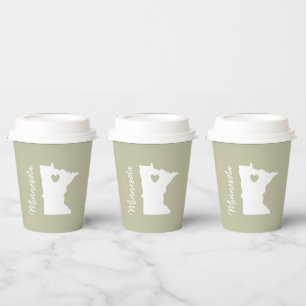 Minnesota state map home party paper cups