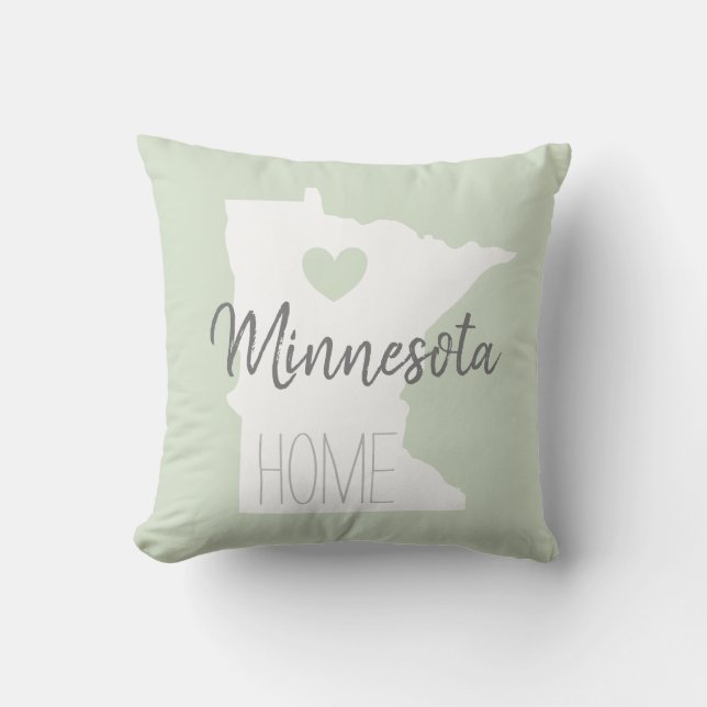 Minnesota state map love home cushion (Front)