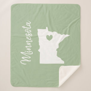 Minnesota state map love home  sherpa blanket