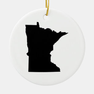 Minnesota State Outline Ceramic Tree Decoration