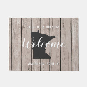 Minnesota State Personalised Welcome Wood Look Doormat