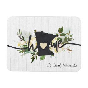 Minnesota State Personalised Your Home City Rustic Magnet
