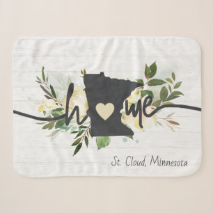 Minnesota State Personalised Your Home City Rustic Sherpa Blanket