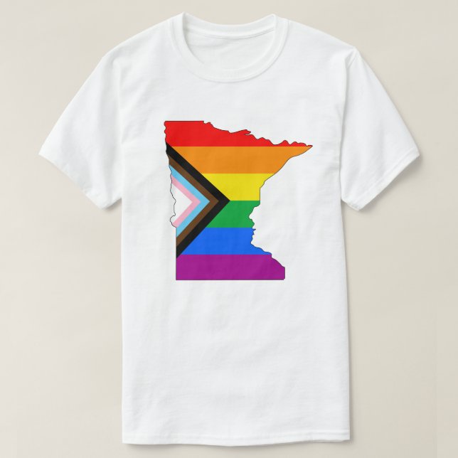 Minnesota State Pride LGBTQ Progress Pride T-Shirt (Design Front)
