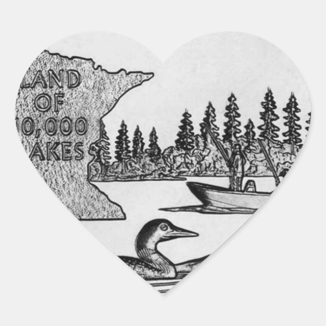 Minnesota State Quarter Heart Sticker (Front)