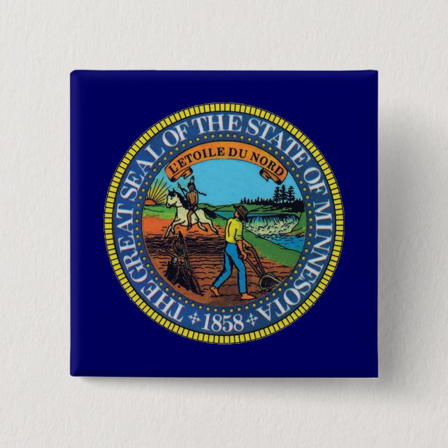 Minnesota State Seal 15 Cm Square Badge (Front)