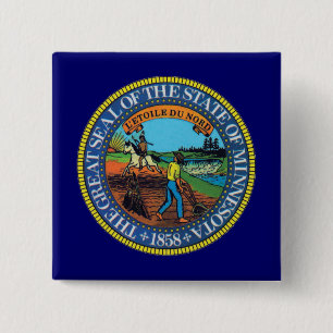 Minnesota State Seal 15 Cm Square Badge