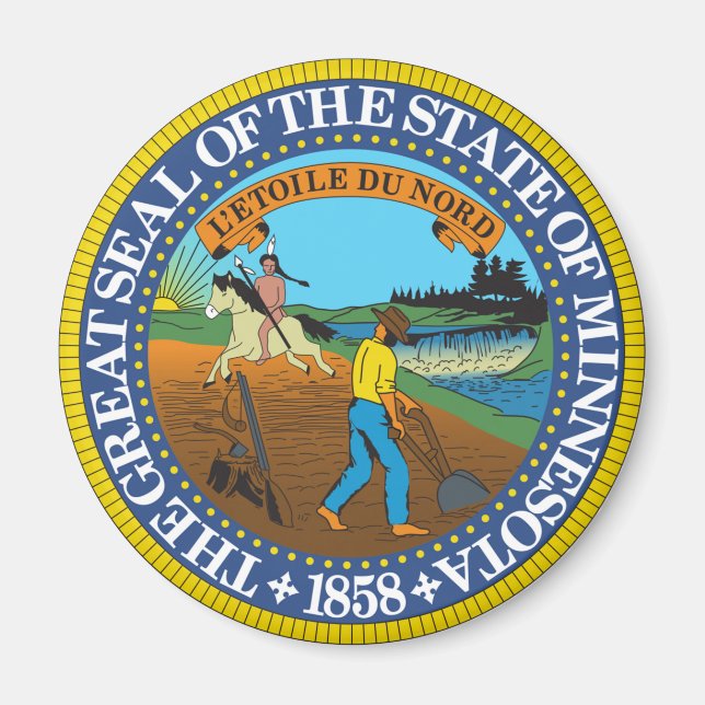 Minnesota state seal america republic symbol flag magnet (Front)