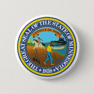 Minnesota State Seal Emblem 6 Cm Round Badge