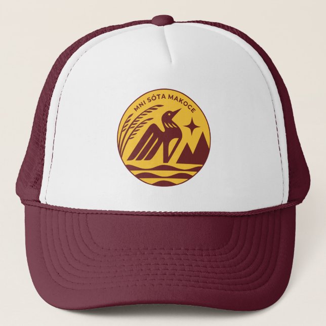 Minnesota State Seal in Gophers Colours Trucker Hat (Front)